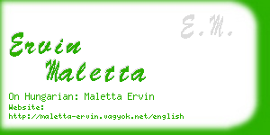 ervin maletta business card